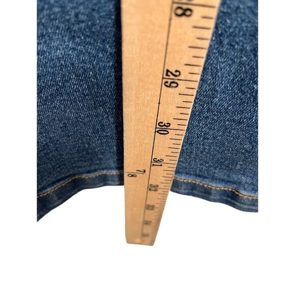 Girlish flare denim zip up jumpsuit high waist 90s Y2K sz L - Picture 7 of 10